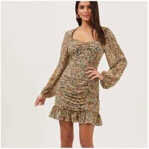 Astr Multicolor Floral Long Sleeve Mini Dress